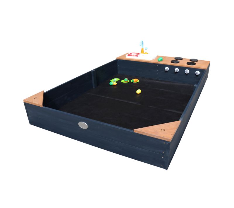 Kelly Bac à Sable En Bois Avec Banc Et Jeux De Cuisine Avec Évier