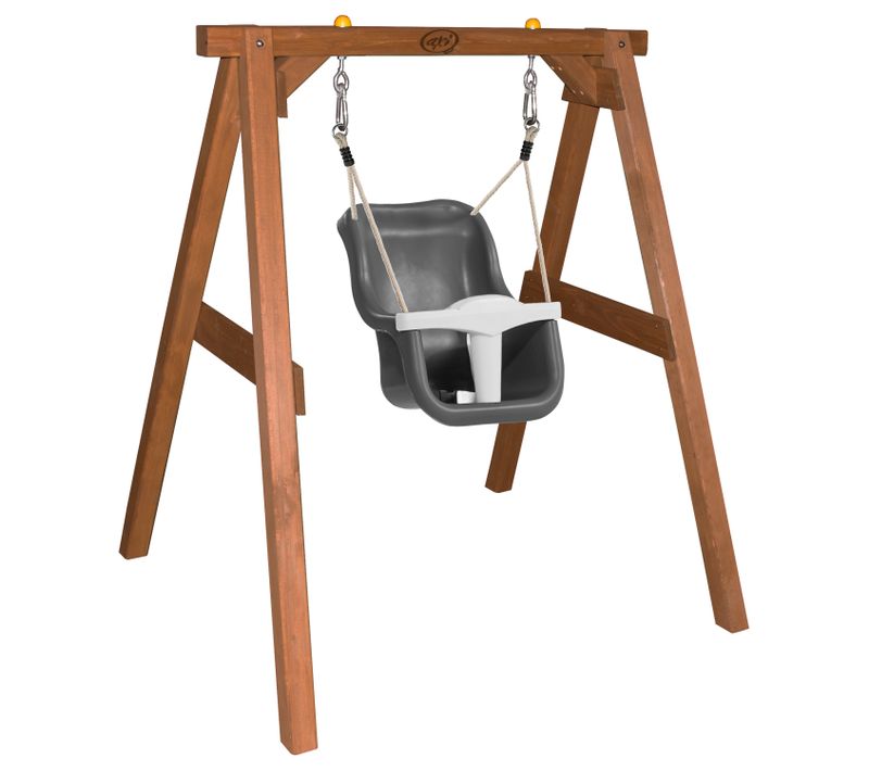 Balançoire Pour Bébé Avec Cadre En Bois Brun Pour Le Jardin - Balançoire D'extérieur Pour Les