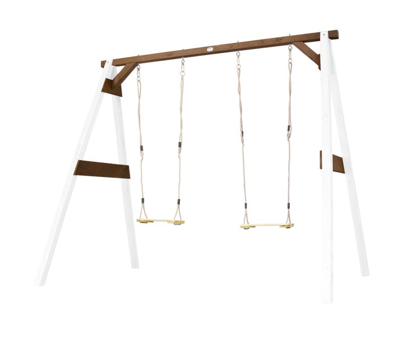 4-in-1 Sportsfun Blanc / Marron   Cadre 4-in-1 Pour Balançoire, Football, Volley-ball Et Tennis