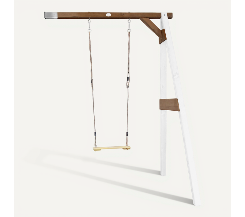 Portique Mural En Bois Fsc Blanc / Marron Avec Balançoire Enfant - Balançoire Pour L’extérieur /