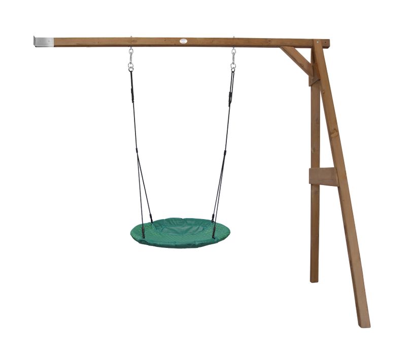 Portique Mural En Bois Fsc Marron Avec Balançoire Nid D’oiseau Enfant 100 Cm Summer - Balançoire