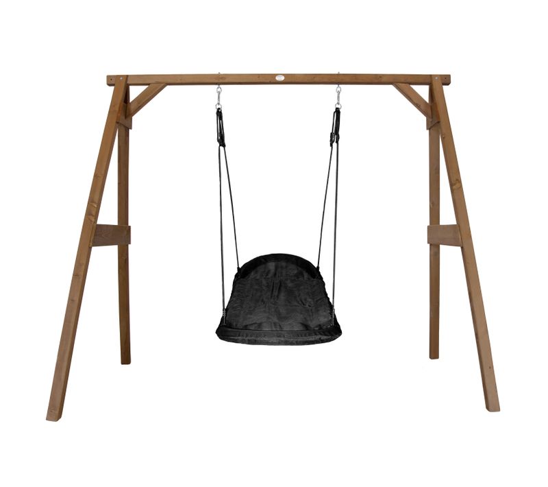 Portique En Bois Fsc Marron Avec Balançoire Nid D’oiseau Enfant 100 Cm Roxy - Balançoire Ronde
