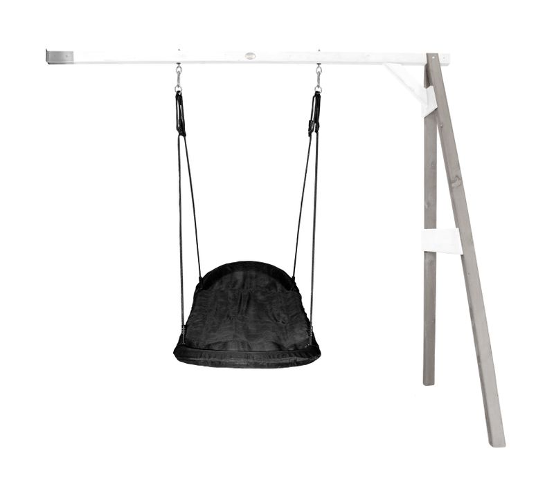 Portique Mural En Bois Fsc Gris / Blanc Avec Balançoire Nid D’oiseau Enfant 100 Cm Roxy -