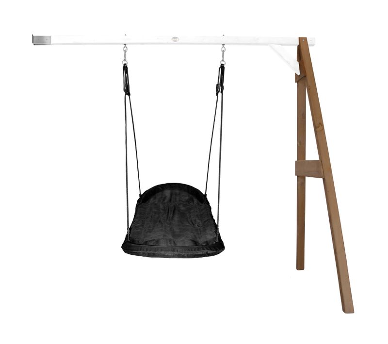 Portique Mural En Bois Fsc Marron / Blanc Avec Balançoire Nid D’oiseau Enfant 100 Cm Roxy -