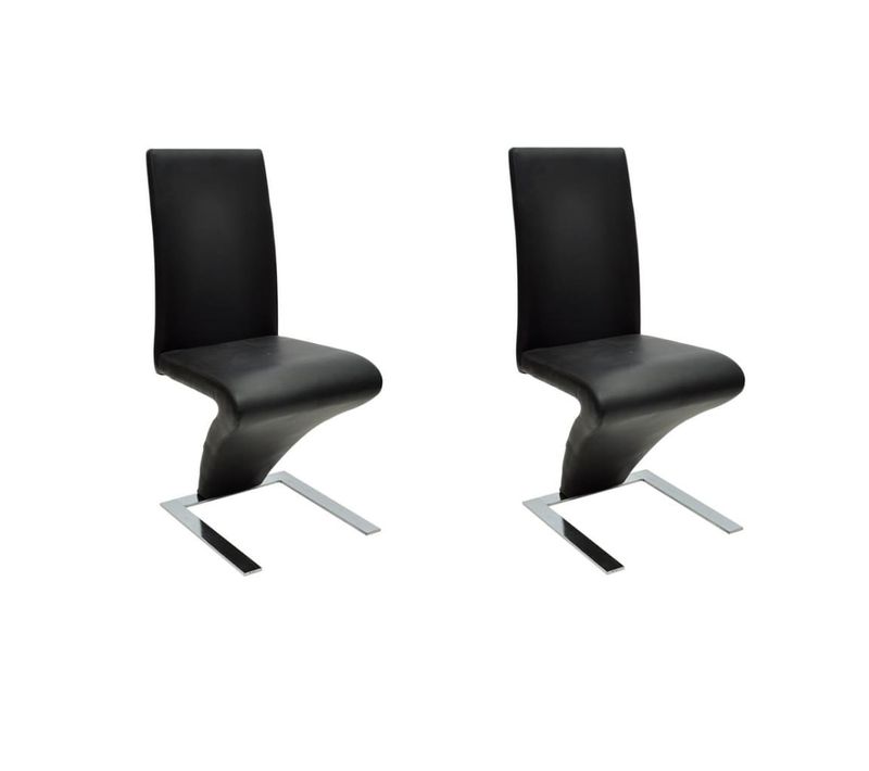 Chaises à Manger Lot De 2 Noir Similicuir