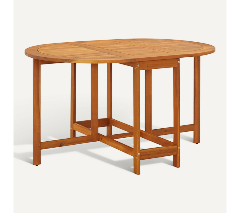 Table De Jardin 130x90x72 Cm En Bois D'acacia Massif, Pliable Résistante Auxintempéries