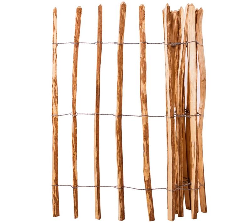 Clôture à Piquets Bois De Noisetier 120x250 Cm Barrière Bordure Patio Terrasse Extérieur