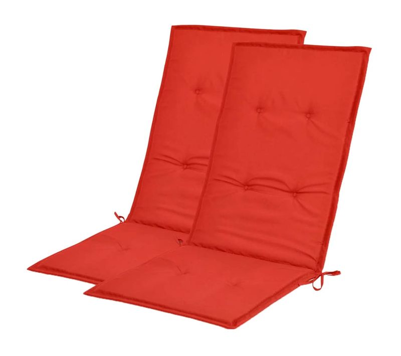 Coussins De Chaise De Jardin Dossier Haut Lot De 2 Rouge Tissu