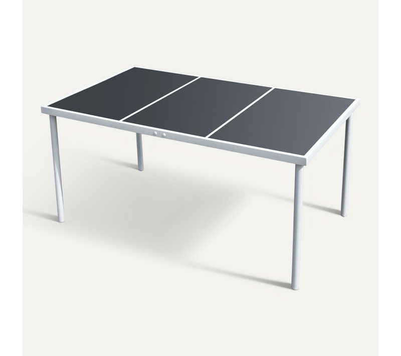 Table De Jardin 150x90x74 Cm Noir Acier