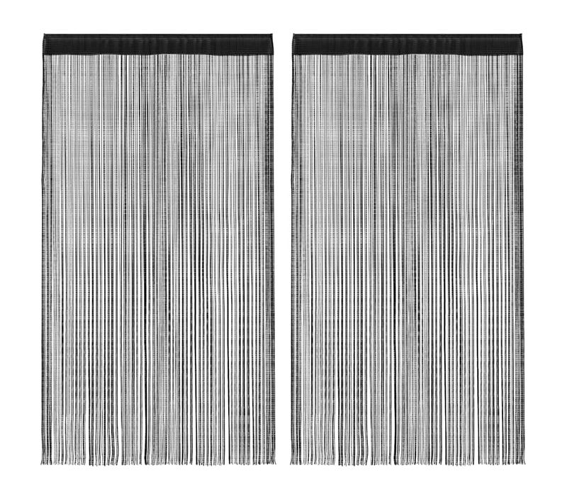 Rideau En Fils 2 Pièces 100 X 250 Cm Noir