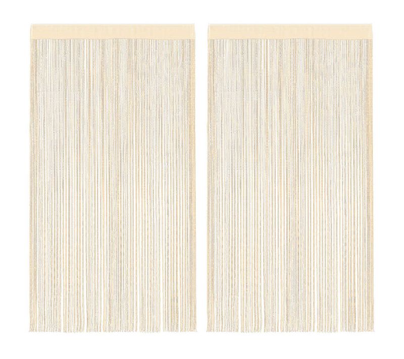 Rideau En Fils 2 Pièces 100 X 250 Cm Crème