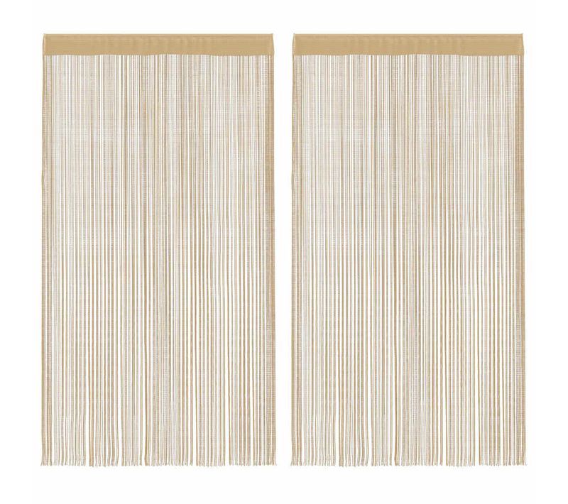 Rideau En Fils 2 Pièces 100 X 250 Cm Beige