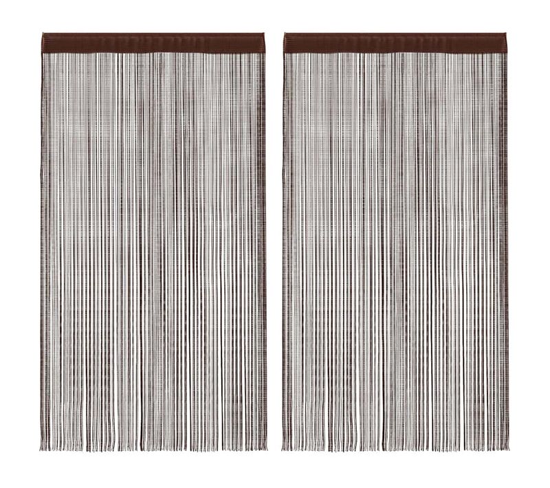 Rideau En Fils 2 Pièces 140 X 250 Cm Marron