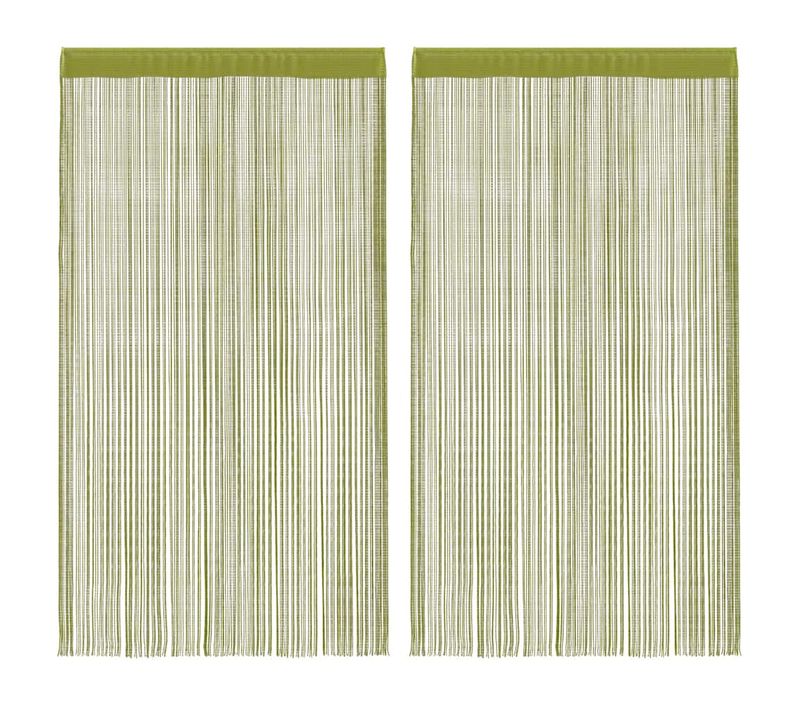 Rideau En Fils 2 Pièces 140 X 250 Cm Vert