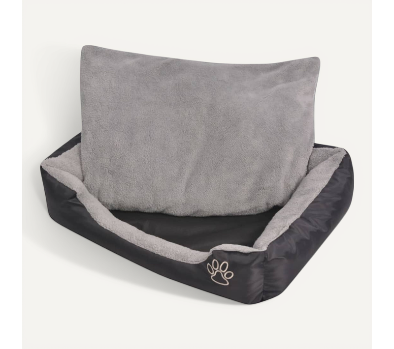 Lit Pour Chiens Avec Coussin Rembourré Taille S Noir