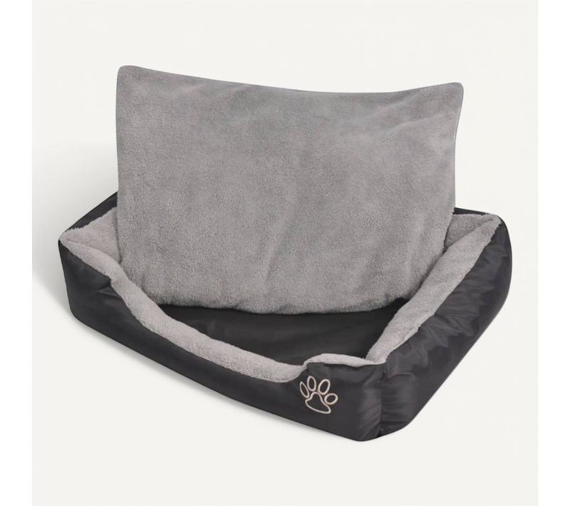 Lit Pour Chiens Avec Coussin Rembourré Taille M Noir