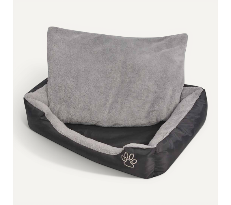 Lit Pour Chiens Avec Coussin Rembourré Taille L Noir