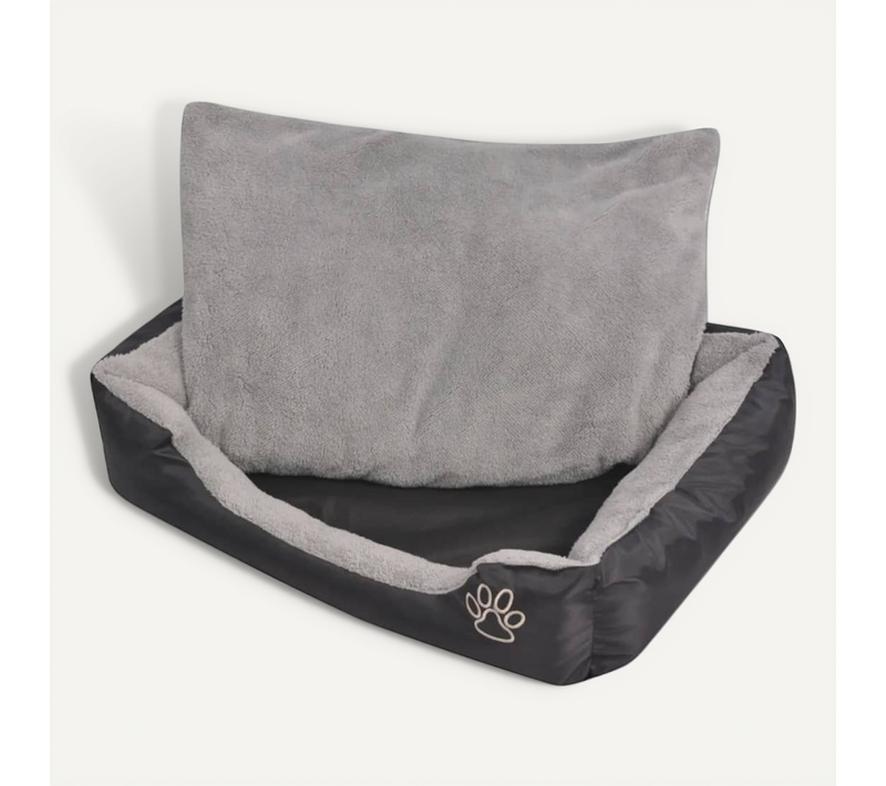 Lit Pour Chiens Avec Coussin Rembourré Taille XL Noir