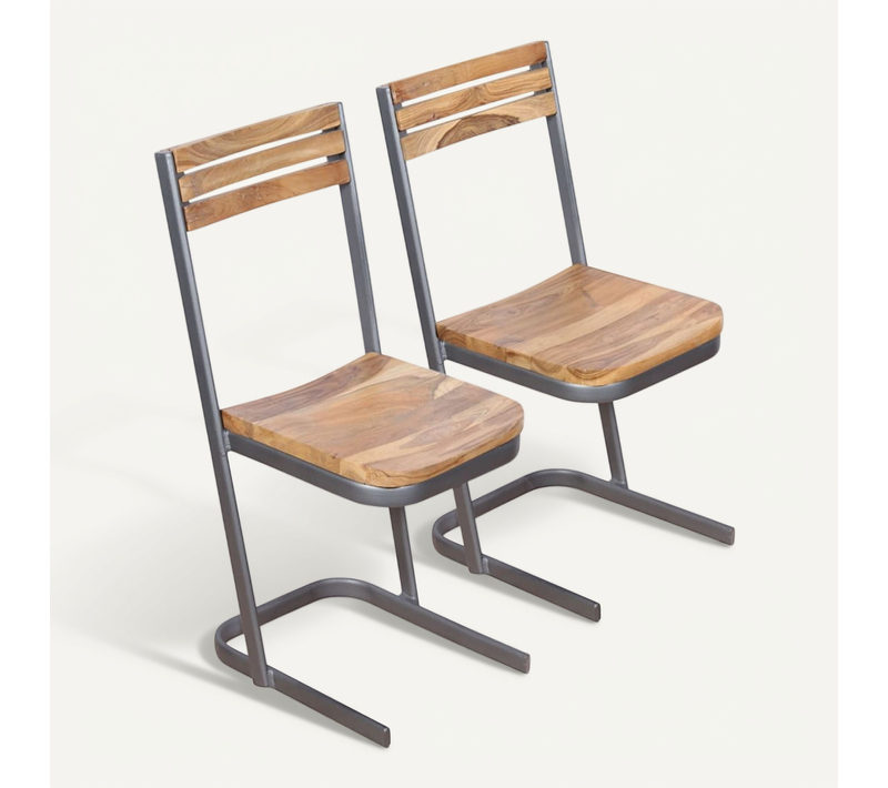 Chaises À Manger Lot De 2 Bois De Teck Massif
