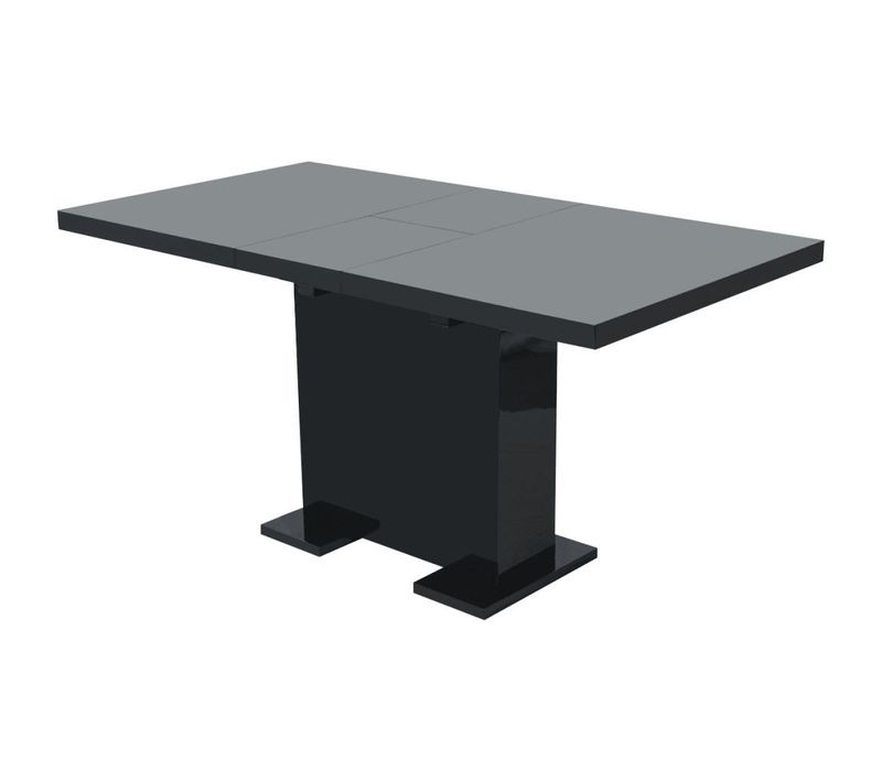 Table Extensible De Salle À Manger Noir Brillant
