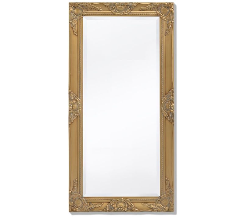 Miroir Mural Style Baroque 100x50 Cm Doré