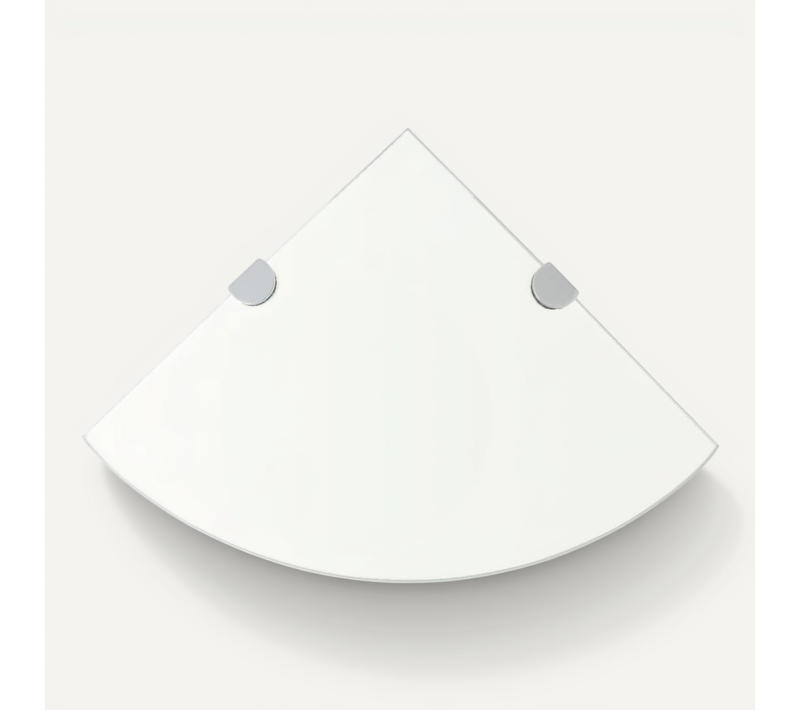 étagère De Coin + Supports Chromés Verre Transparent 35 X 35 Cm