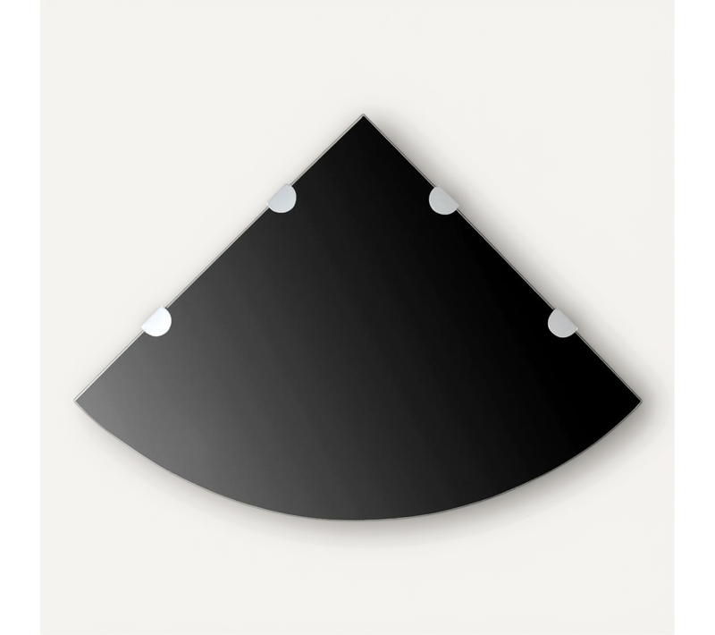 étagère De Coin Avec Supports Chromés Verre Noir 45 X 45 Cm