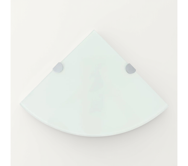 étagère De Coin Avec Supports Chromés Verre Blanc 35 X 35 Cm