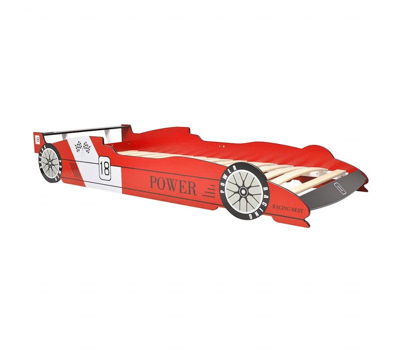 Lit Voiture De Course Pour Enfants Avec LED 90 X 200 Cm Rouge Lumières Changeantes De Couleur