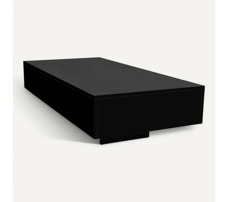Table Basse Noir Laquée 115x55x31 Cm Style Contemporain
