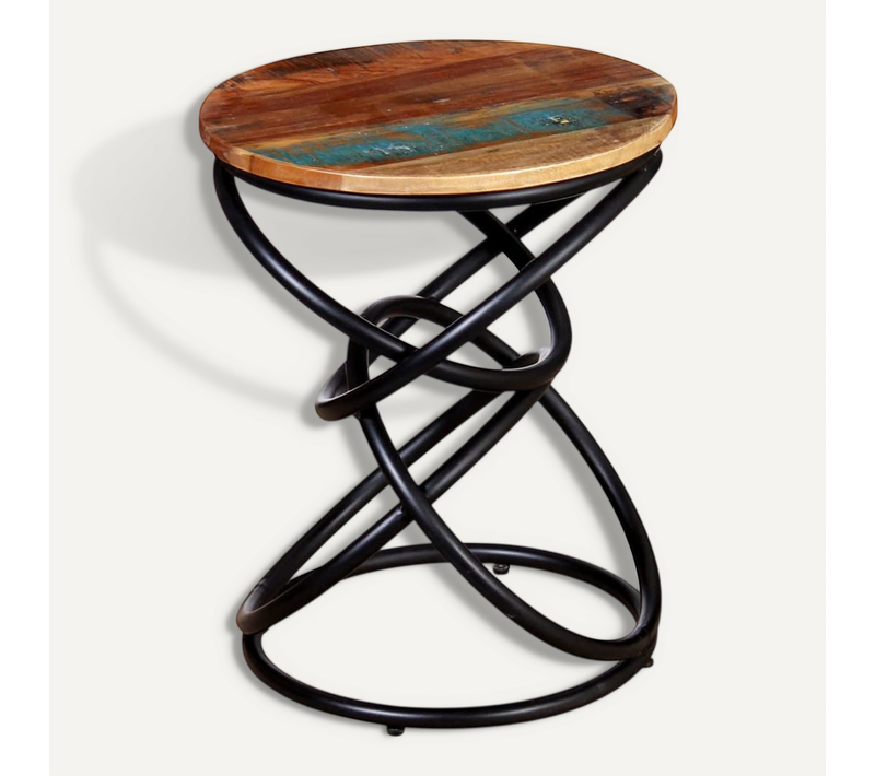 Table D'appoint Bois De Récupération Massif