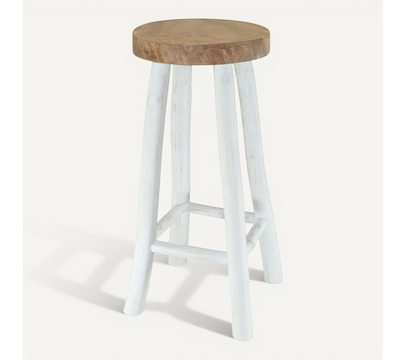 Vidaxl Tabouret De Bar Bois De Teck Massif Chaise Cuisine Meuble De Bistrot Salon Intérieur