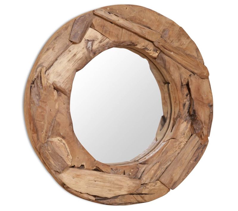 Miroir Décoratif Teck 60 Cm Rond