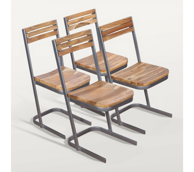 Chaises À Manger Lot De 4 Bois De Teck Massif