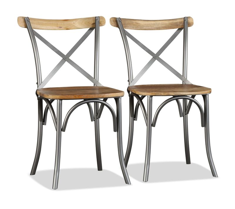 Chaises à Manger Lot De 2 Bois Solide De Manguier