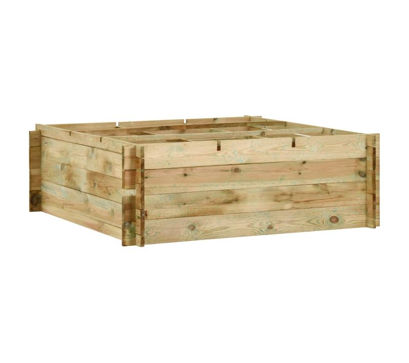 Carré potager Jardinière Pour Légumes Bois De Pin Imprégné 120x120x40 Cm