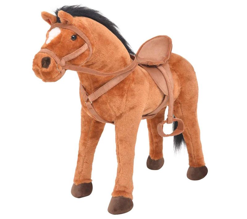 Jouet En Peluche Cheval Marron
