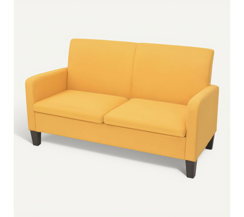 Canapé à 2 Places En Tissu - 135x65x76 Cm - Jaune