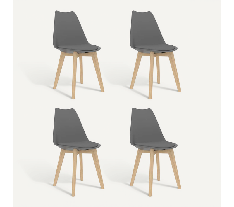 Chaises À Manger Lot De 4 Gris Plastique