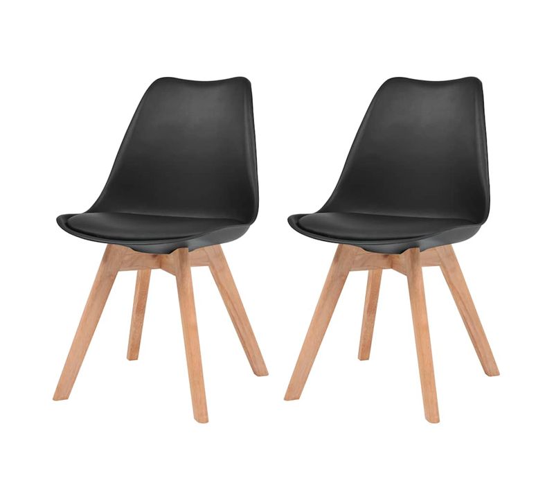 Chaises à Manger Lot De 2 Noir Plastique