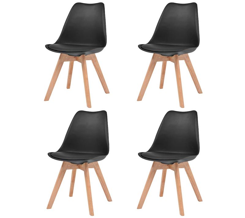Chaises à Manger Lot De 4 Noir Plastique