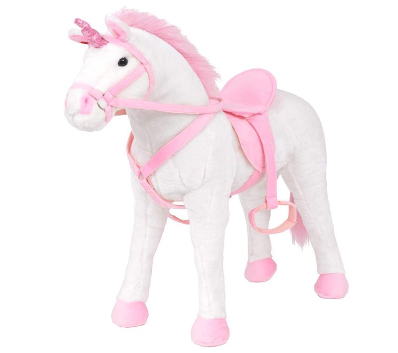 Jouet En Peluche Licorne Blanc Et Rose XXL