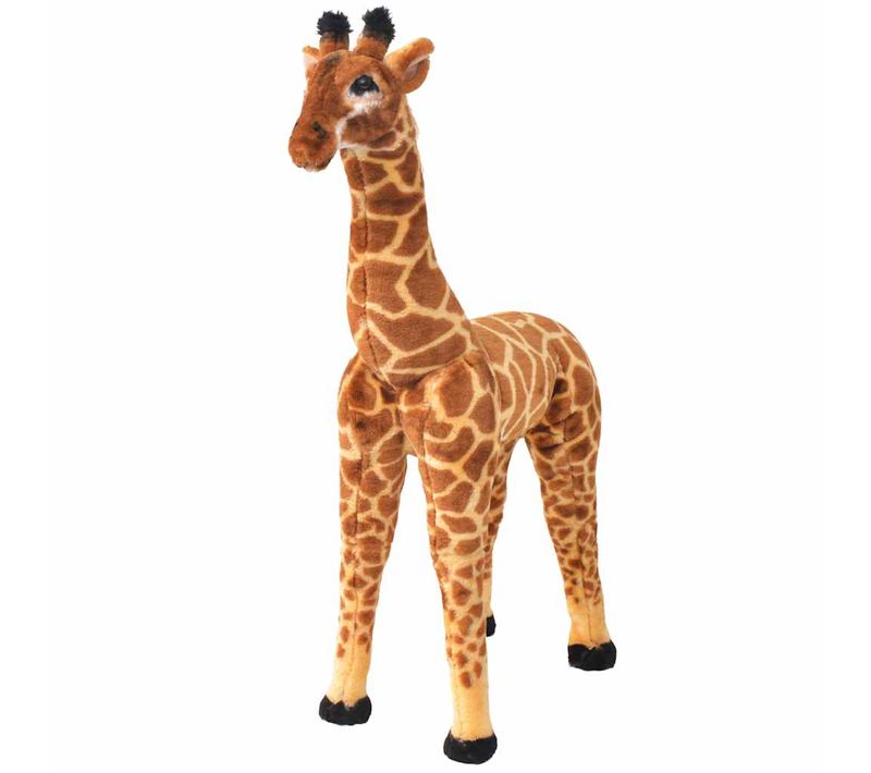 Jouet En Peluche Girafe Marron Et Jaune XXL