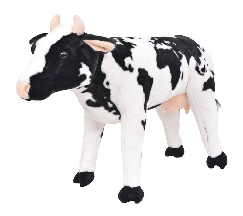 Jouet En Peluche Vache Noir Et Blanc XXL