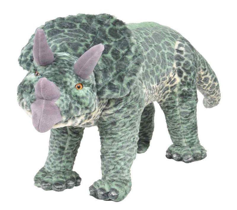 Jouet En Peluche Dinosaure Tricératops Vert XXL