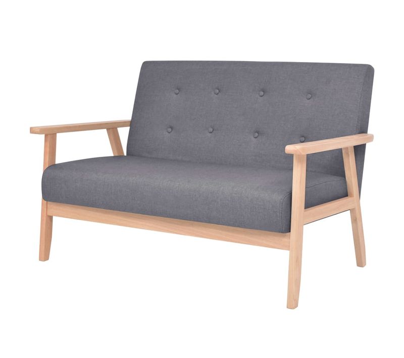 Vidaxl Canapé à 2 Places Tissu Gris Foncé Siège Sofa Meuble De Salle De Séjour Salon Intérieur