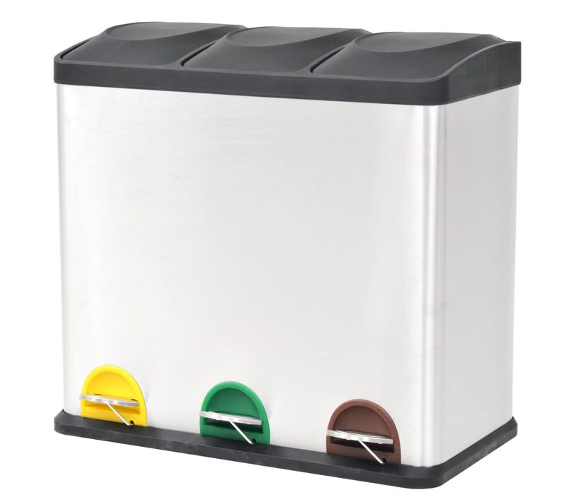 Poubelle À Ordures Acier Inoxydable 54 L