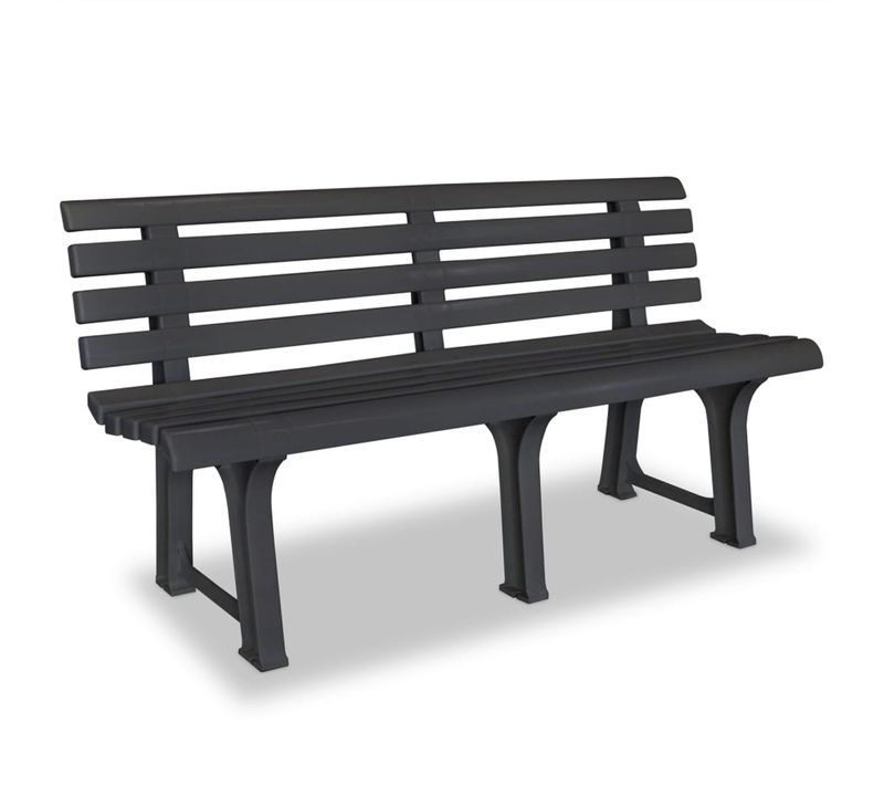 Banc De Jardin En Pvc - 145.5x49x74 Cm - Gris Anthracite