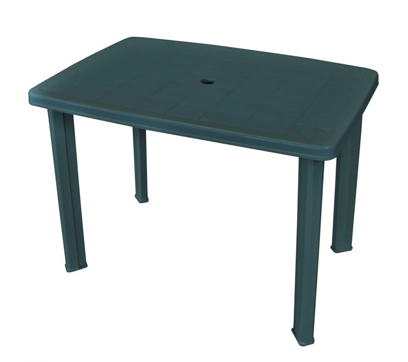 Table De Jardin Avec Trou Vert 101x68x72 Cm Plastique Meuble Terrasse Patio Extérieur