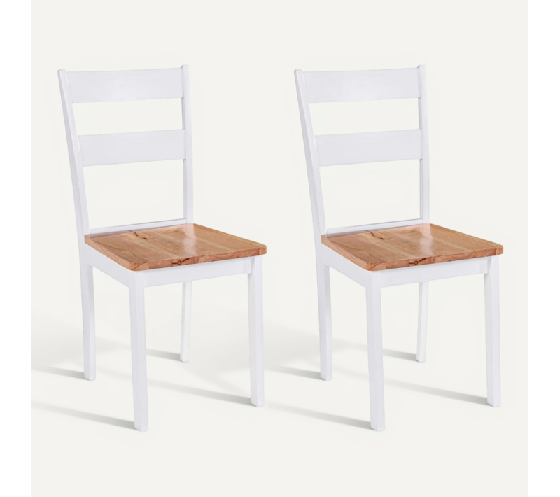 Chaises À Manger Lot De 2 Blanc Bois Hévéa Massif
